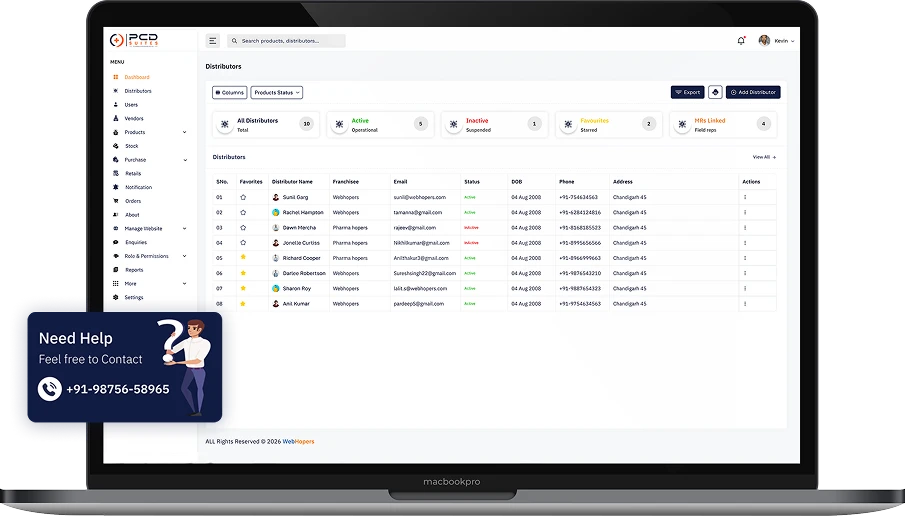 pharma app dashboard