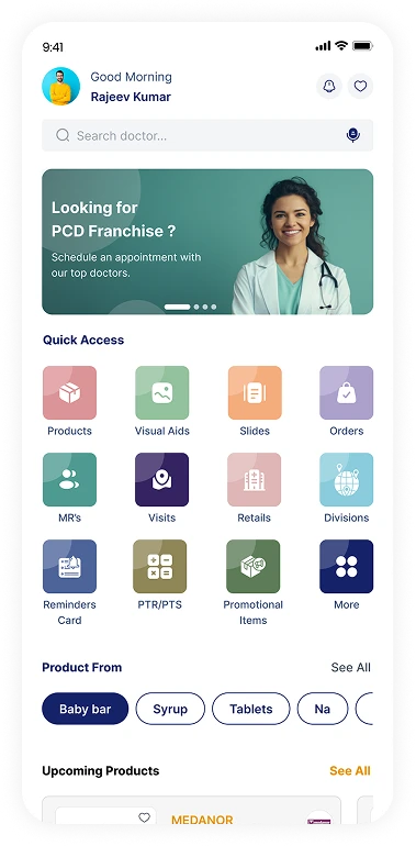 pharma app dashboard